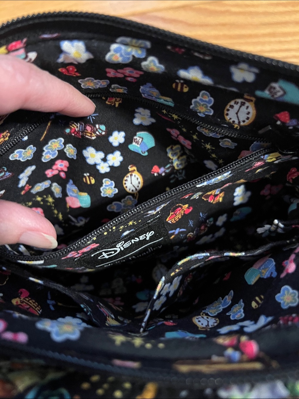 Vera Bradley Disney Black Floral Quilted Crossbody - Picture 12 of 12